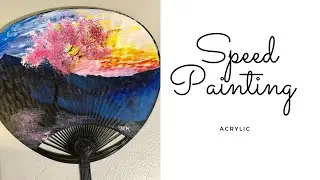 Handheld Fan Acrylic Painting