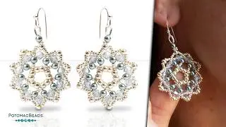 Winter Mandala Earrings - DIY Jewelry Making Tutorial by PotomacBeads