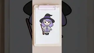 how to draw a cute little witch