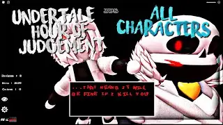 ALL CHARACTERS | Roblox Undertale Hour Of Judgement (1-750 Wins)