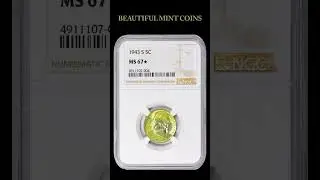 1943-S BEAUTIFUL YELLOW SILVER! SOLD $174! TOP POP MS67!