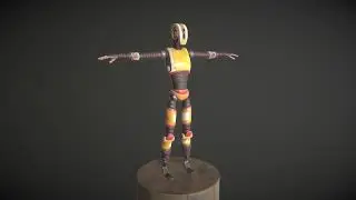Robototron Humanoid Robot Avatar Turntable Demo - Basic Skin 1970's Skin