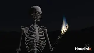 DON'T SMOKE  | SKELETON FIRE EFFECT | PYRO FX | WORK TEST | SIDE FX HOUDINI | 4K