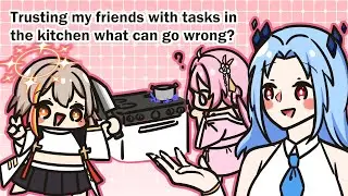 Making a Cheesy Potato Pancake and Kimbap!! Slime Carries her Friends.
