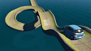 Cars vs Spiral Bridge - BeamNG Drive