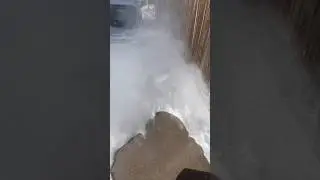 Snow Blowing with a Leaf Blower #snow #weather #cold