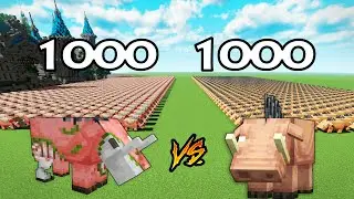 1000 Zoglins Vs 1000 Hoglins | Minecraft
