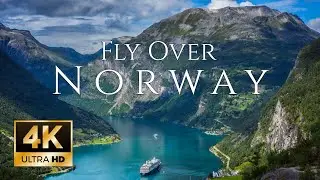 Drone Over Norway. Peaceful Aerial Video with Relaxing Music