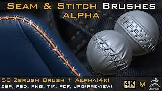 50 Seam Stitch Brushes Alpha V04