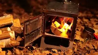 Winter chill in a stove heated hammock