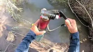 How I use my MSR Guardian and two 1000ml bottles to maintain a constant water supply while camping.