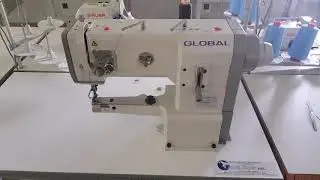 Masina de cusut materiale groase Global VF 1335 LH in timpul coaserii - Goodstyle SRL