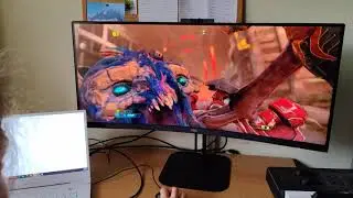 Playing Doom Eternal on 34 inches AOC curved screen