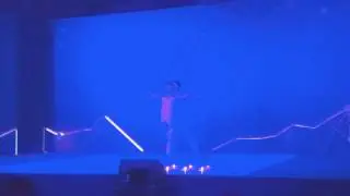 Drones and dancers on stage performing beautifully together