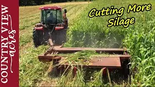 Making Quick Modifications to the Hay Mower.  Cutting More Sorghum Sudan for Silage.