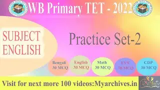 WB Primary TET 2022 English 1 Practice Set 2