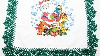 Pano De Prato (guardanapo) De Natal! Com Bico De Crochê!!!
