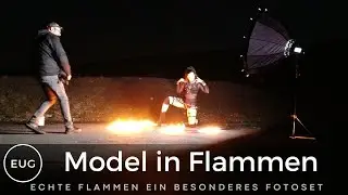 Echtes Feuer ein Model und ein verrücktes Shooting