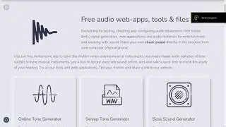 Online tone generator - Generate pure sine wave sound signal.