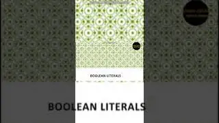 Boolean Literals