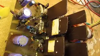 Rough test of a discrete 2 x 30 Watt homebrew audio amplifier on thermal runaway + schematic