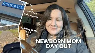 thrifting + park vibes... mom still knits | knitting vlog