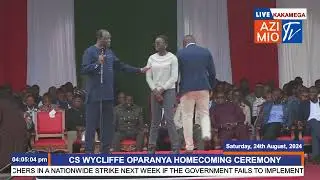 CROWD ERRUPTS as CS Oparanya introduces his beautiful Family of three wives and children