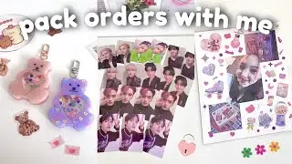 ⋆·˚💌 ‧₊ chatting, packing lots of k-pop photo cards and other orders ⋆｡ pack orders with me pt. 7