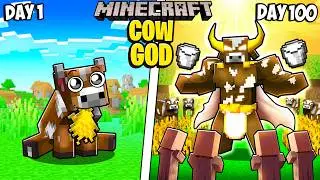 I Survived 100 Days as a COW GOD in Minecraft!