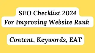 SEO Checklist 2024 for Improving Website Rank