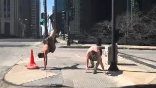 Cartwheels in thongs!