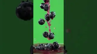 Juicy Blueberry Splash Satisfying Moment! 💦💜 #blueberry #fruitasmr #greenscreen #shorts