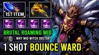 WTF 1st Item Scepter AoE True Strike Ward 100% Powerful Roaming Mid Witch Doctor Dota 2