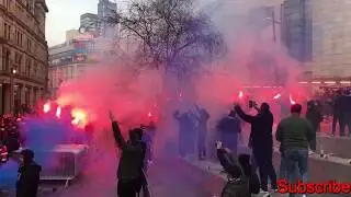 PSG fans go crazy as they beat Manchester United at Old trafford 2-0 in Champions Leauge.