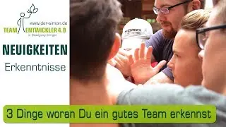 Drei Dinge woran Du ein sehr gutes Team erkennst - Teamentwickler 4.0 Neuigkeiten