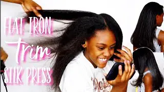 KYNNEDY 1 HEAT PASS CURLY TO STRAIGHT NATURAL HAIR ROUTINE | FLAT IRON, TRIM & SILK PRESS |Shlinda1