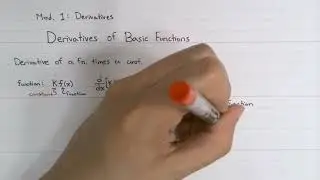 Math for Fluids 1-2 Derivatives: Derivatives of Basic Functions