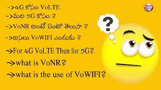What is VoNR? ,what is VoLTE?,what is VoWIFI? in telugu #VoNR #VoWIFI #VoLTE