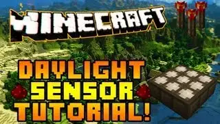 Minecraft: Daylight/Night Sensor Tutorial HD (Redstone Update Review #1)
