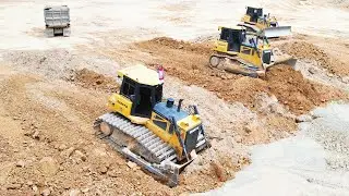 Unbelievably Smoothly Machine Skills Operator Bulldozer Running Non Stop Pushing Rock Dirt