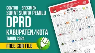 Template Surat Suara Pemilu 2024 DPRD Kabupaten Kota - Free CDR File #edukasigrafis