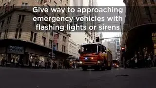 Give way to emergency vehicles with flashing lights