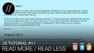 JS Tutorial #11 — Read More / Read Less [UP/TO/DATE]