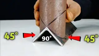 Round Pipe cutting trick 45 degree Angle