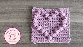 Come Realizzare una Mattonella Cuore con il punto popcorn🩷 | TUTORIAL