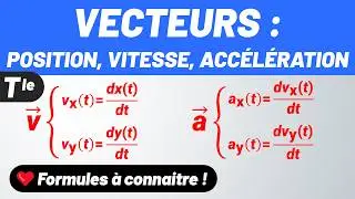 Coordonnées vecteur ✅ POSITION, VITESSE & ACCÉLÉRATION 💪 Terminale spécialité
