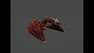Realistic Red Wyvern 3d Model - Fire Unity