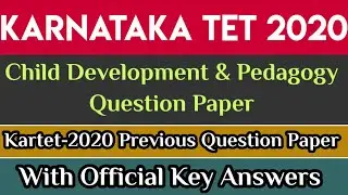 Kar-tet Previous question paper | CDP | English Medium | Karnataka tet 2020 with key answers