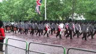 Irish Guards march along The Mall