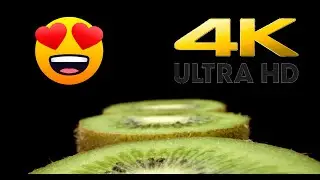 Kiwis in the row very close macro video - 4k hdr